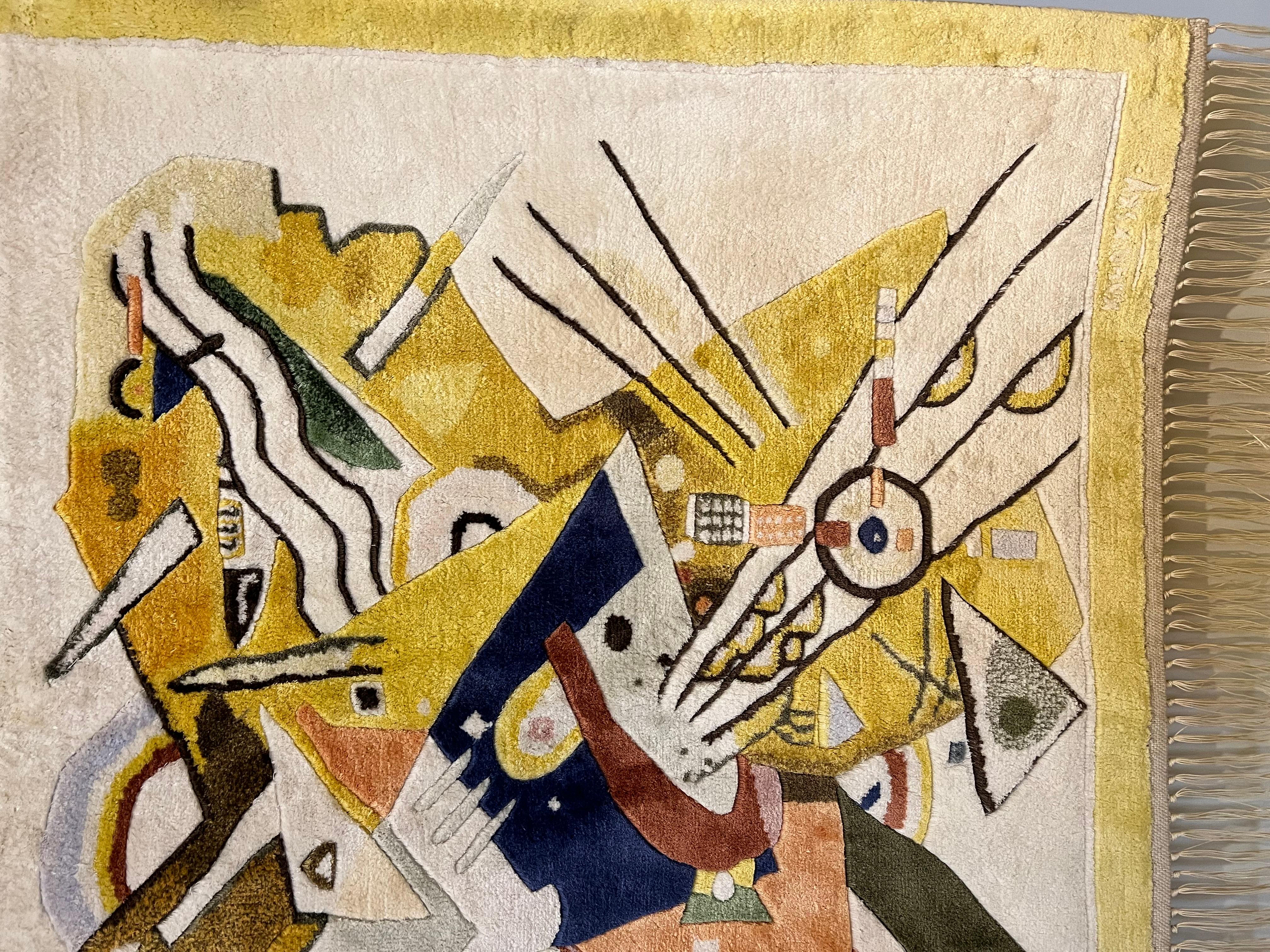 Silk Wall Mat Depicting a Painting by Wassily Kandinsky For Sale 1