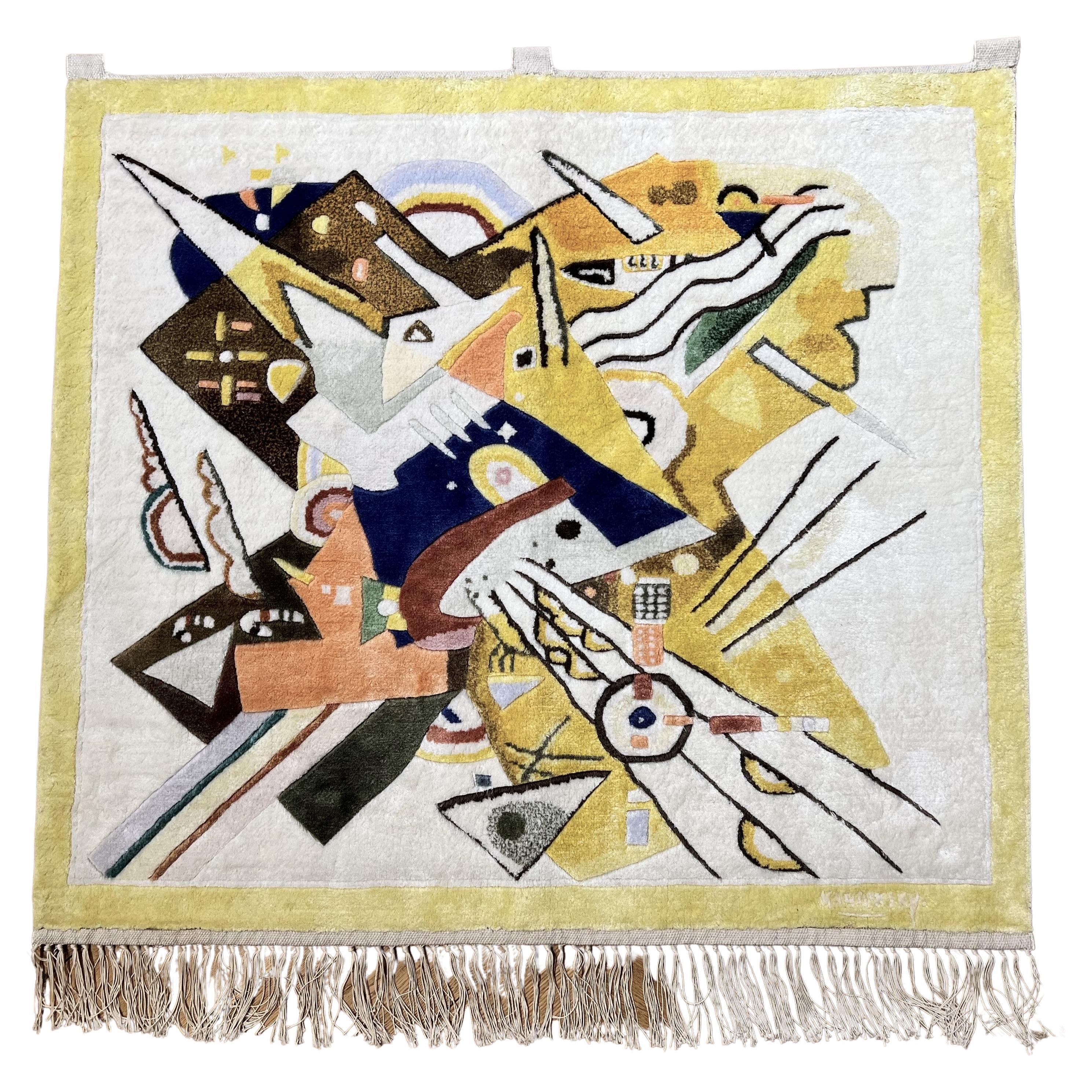 Silk Wall Mat Depicting a Painting by Wassily Kandinsky For Sale