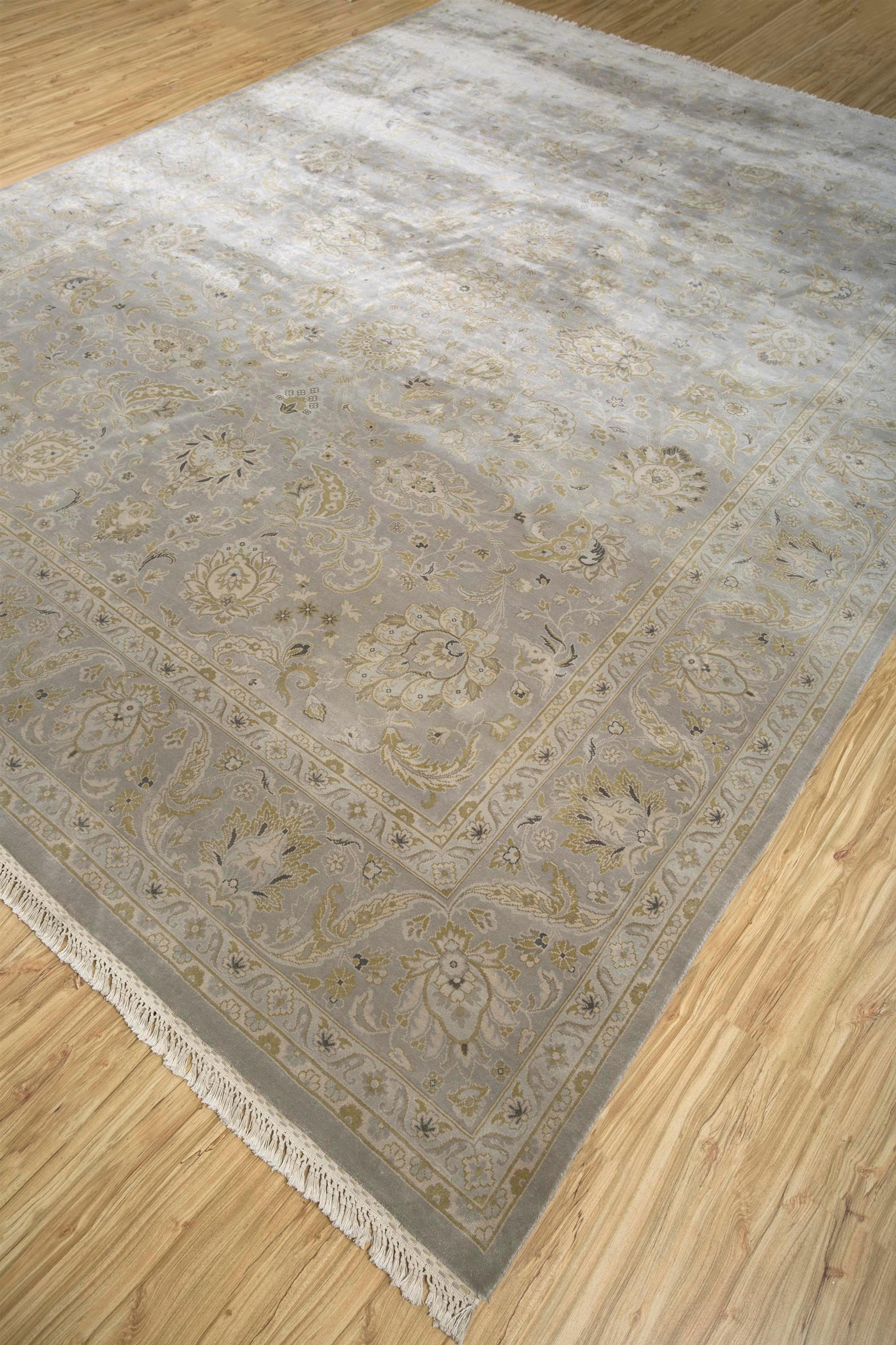 Indiano Tappeto annodato a mano Silk Whisperings Warm Gray & Warm Gray 270x360 cm in vendita