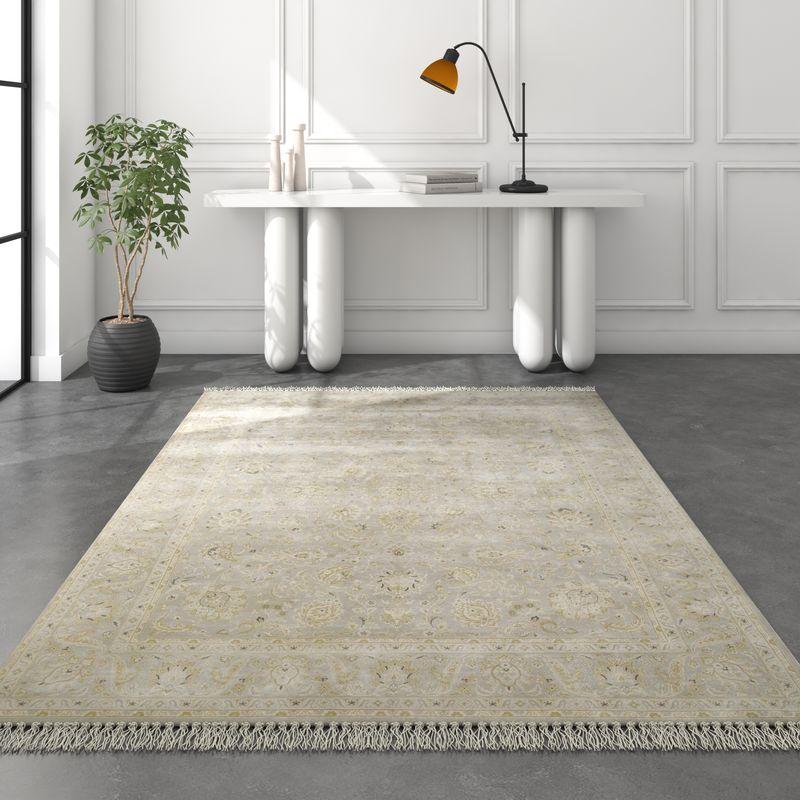 Annodato a mano Tappeto annodato a mano Silk Whisperings Warm Gray & Warm Gray 270x360 cm in vendita