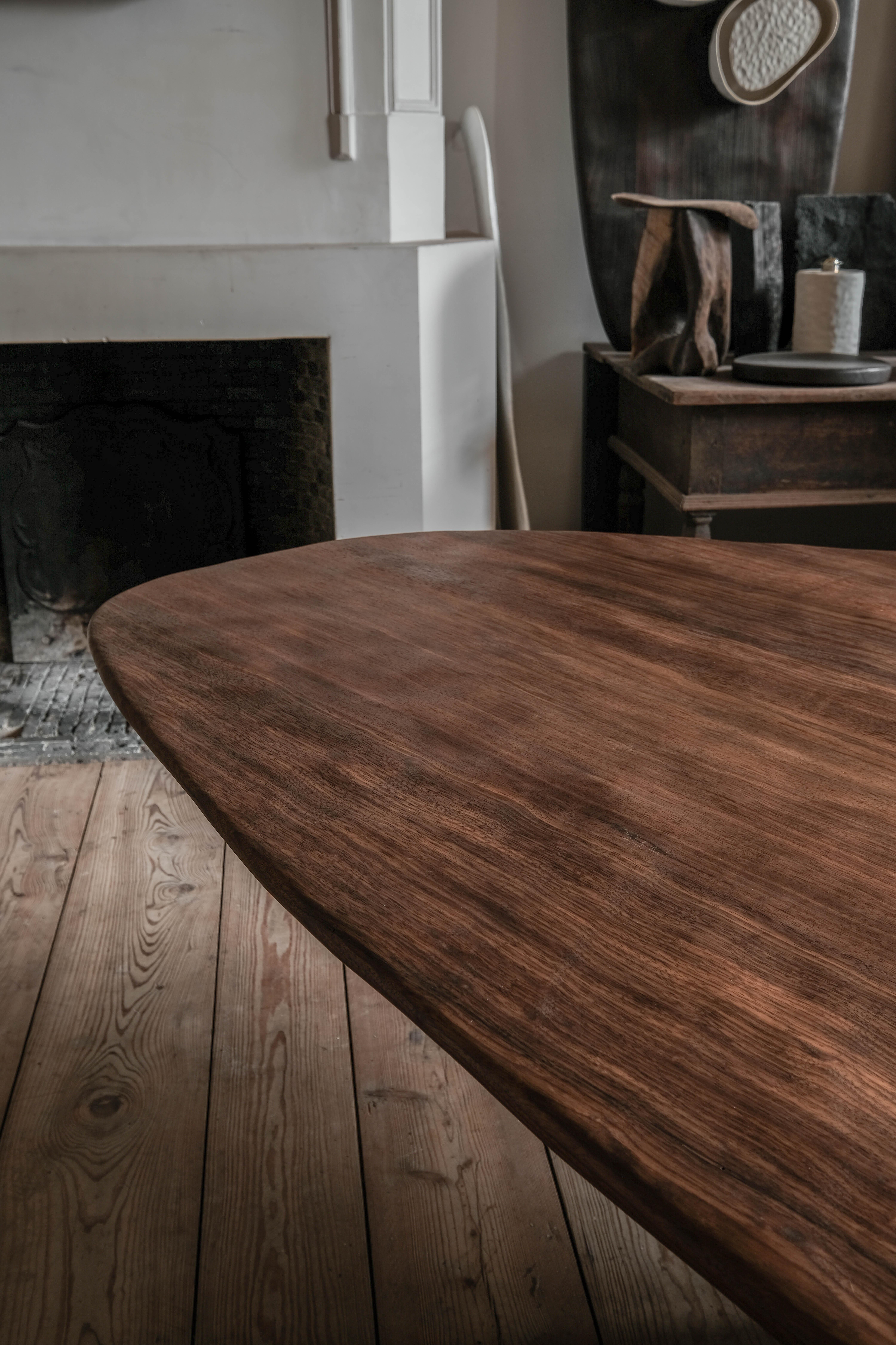 Belgian Silk Wood Low Table by Atelier Benoit Viaene For Sale