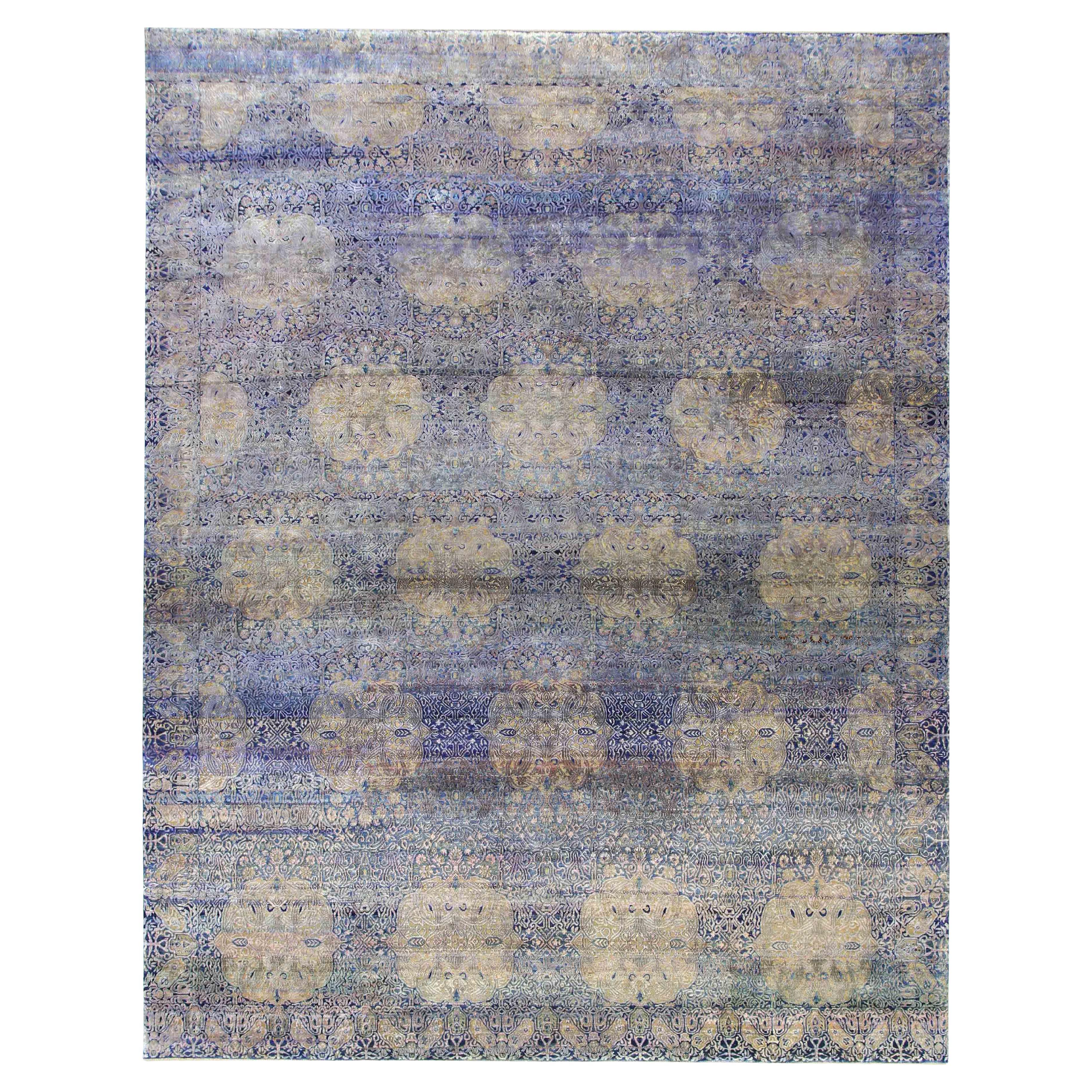 Silk & Wool Rug - 11'9" x 14'11'' For Sale