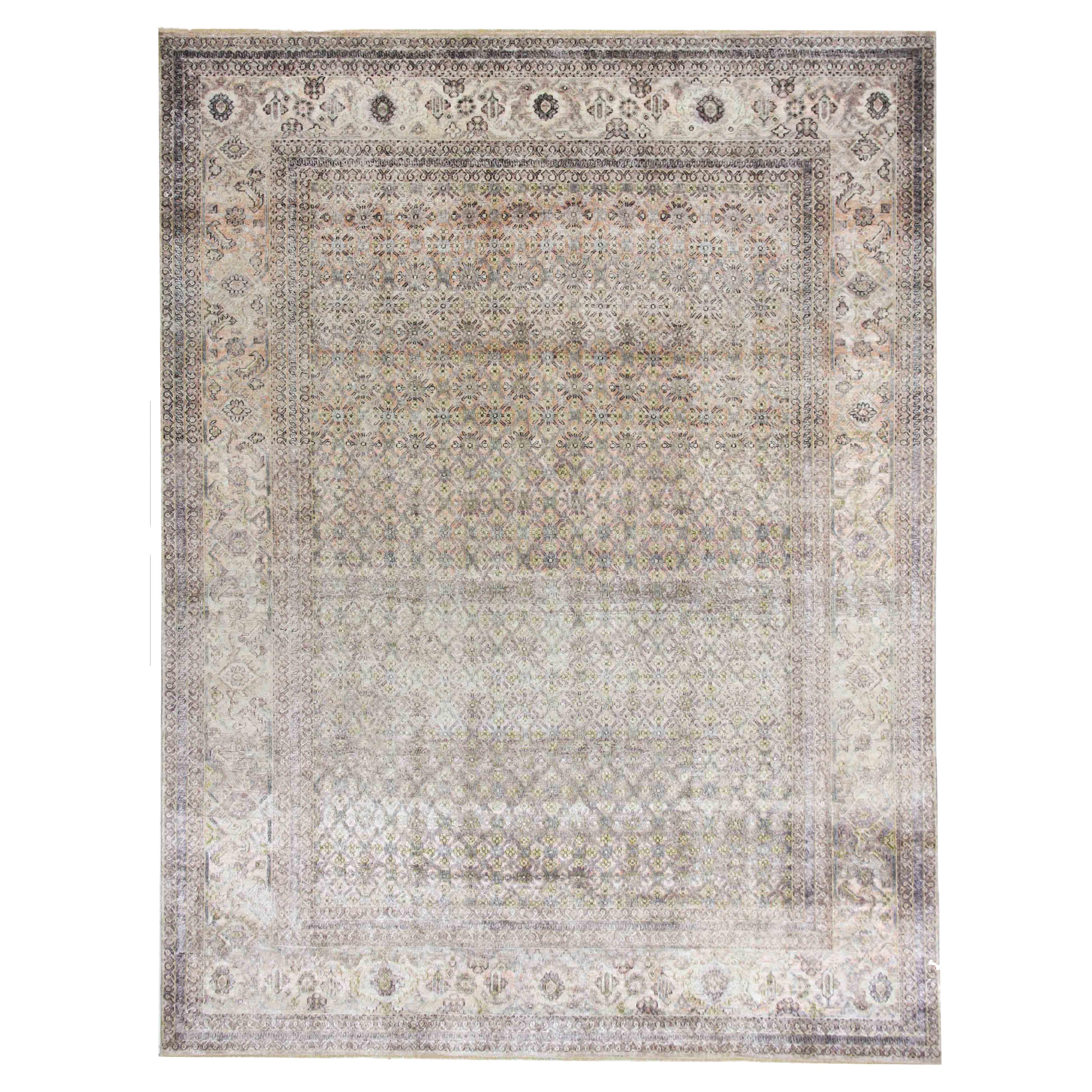 Tapis en soie et en laine - 8'10" x 10'9''