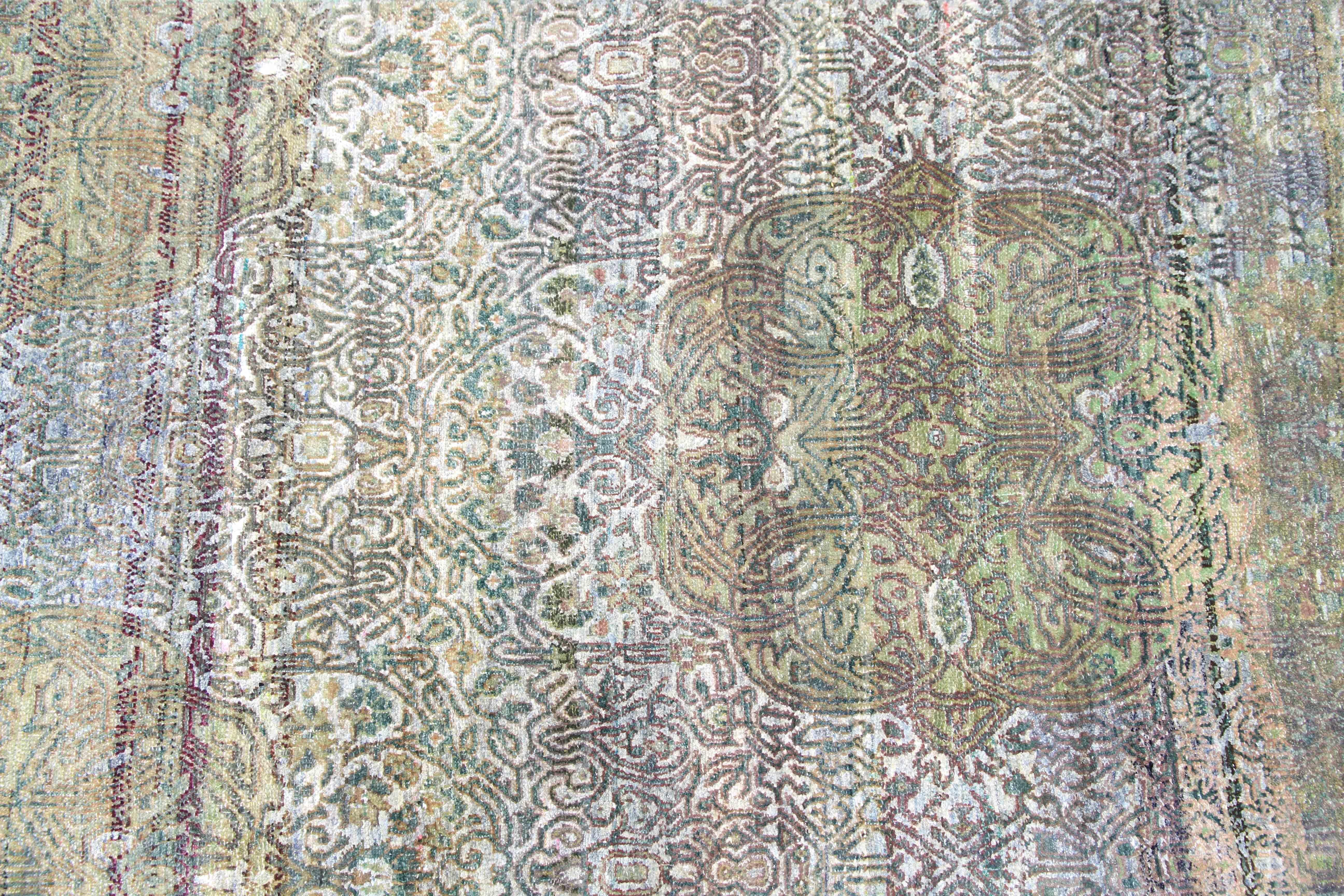 Contemporary Silk & Wool Runner 3' x 15 For Sale
