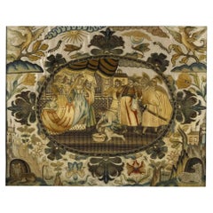 Antique Silk Work Embroidery – John The Baptist, 17th Century