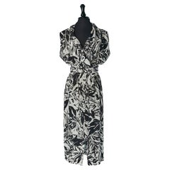 Silk wrapped dress with black and white print PIERRE CARDIN PRESTIGE