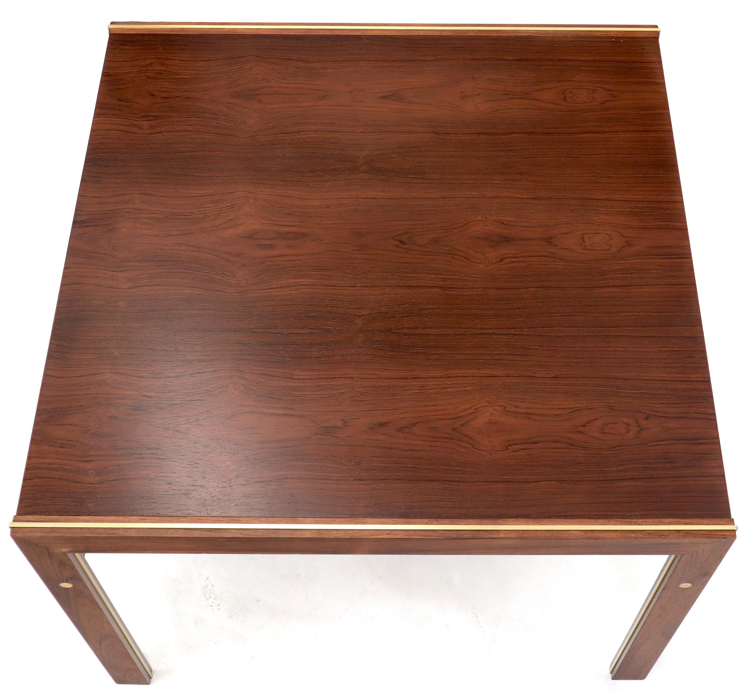Silkeborg CFC Square Rosewood Side Table with Brass Inlay For Sale 1
