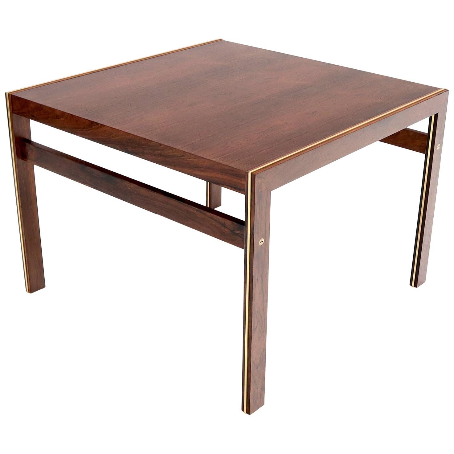 Silkeborg CFC Square Rosewood Side Table with Brass Inlay For Sale