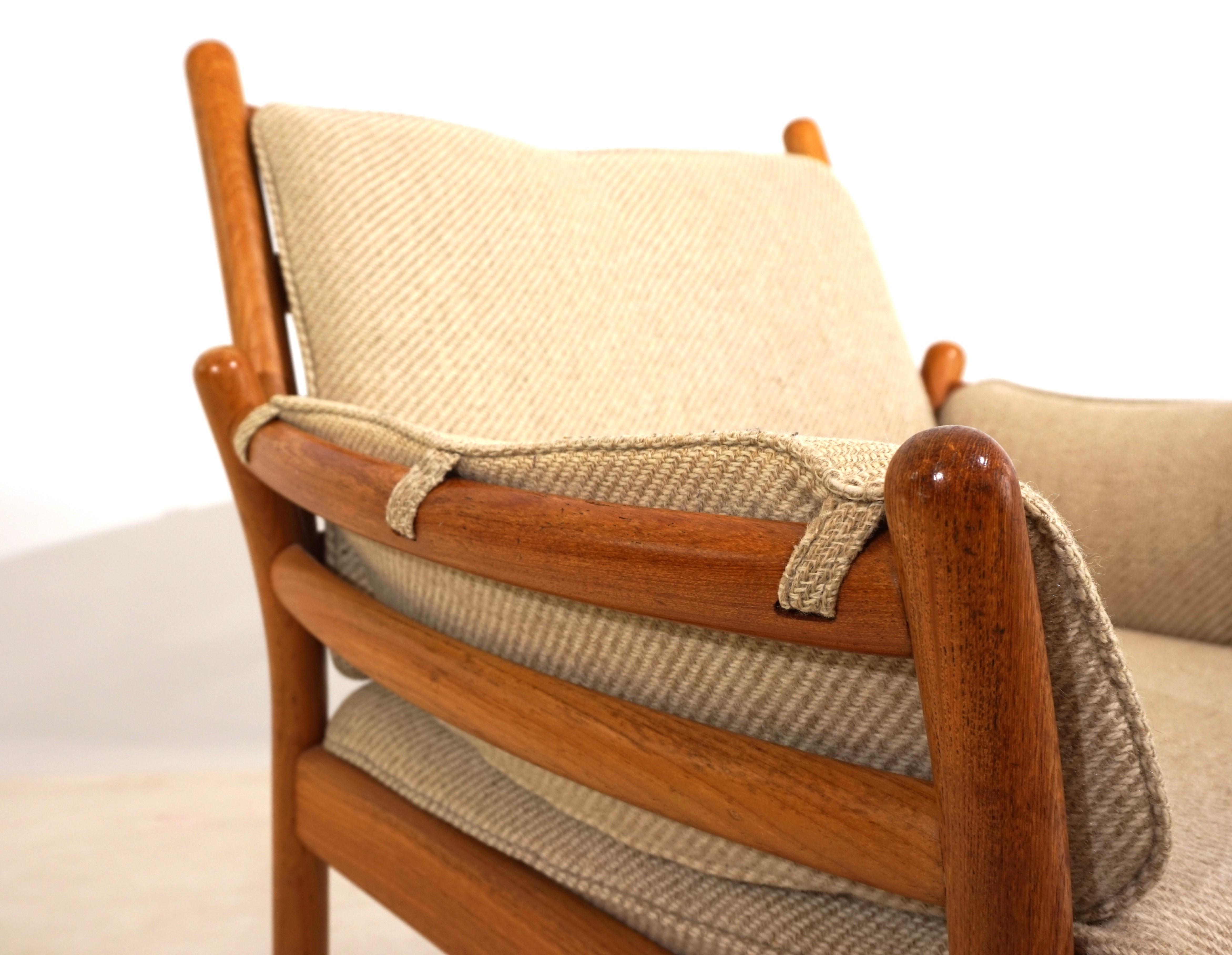Danish Silkeborg Genius teak armchair by Illum Wikkelso For Sale