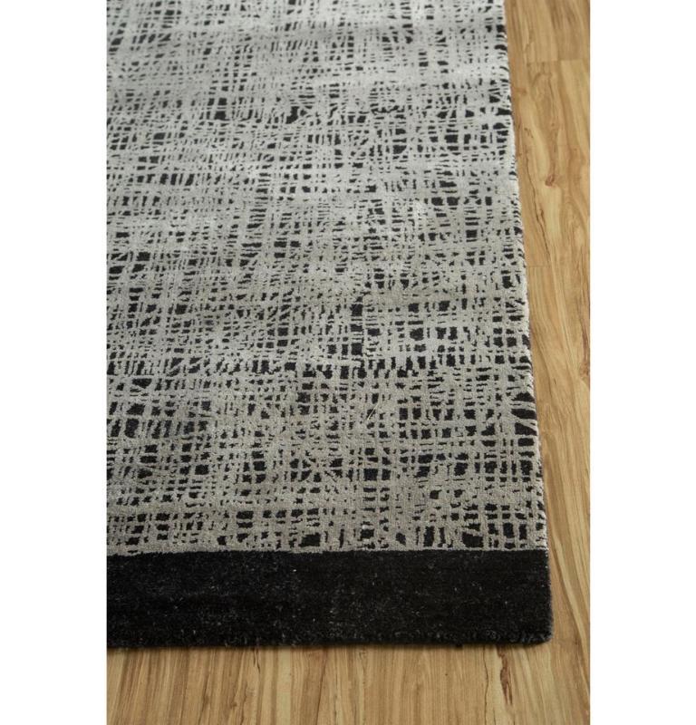 Modern Silken Shadows Caviar & Classic Gray 195x295 cm Hand Knotted Rug For Sale