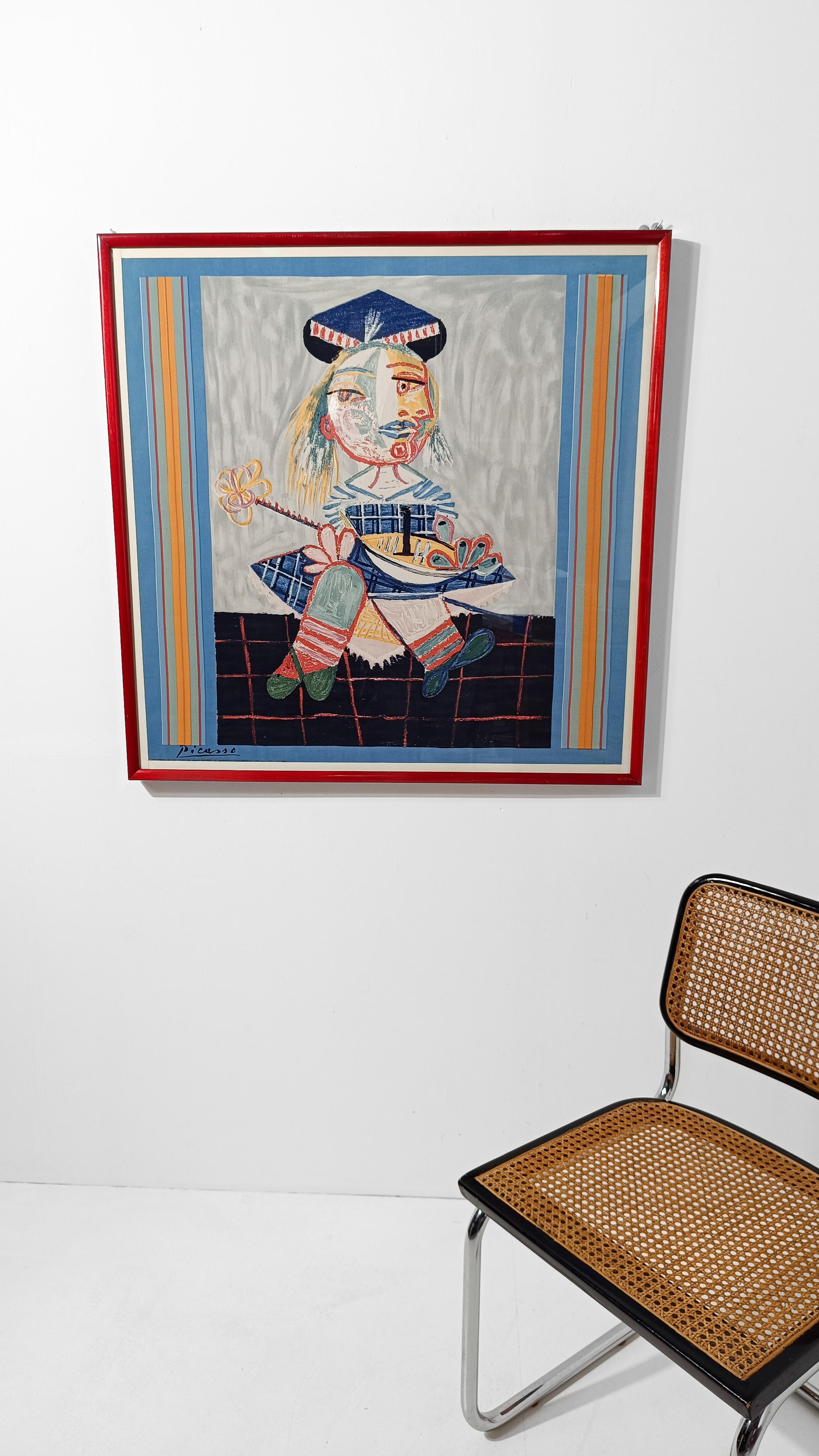 中古品 パブロ・ピカソ 額装済陶版画 pablo picasso marigold enterprises ltd new york 1985 Silkscreen by Pablo Picasso printed by Marigold Enterprises LTD