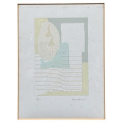 Silkscreen on Paper "Composition" by Agostino Bonalumi from 1995