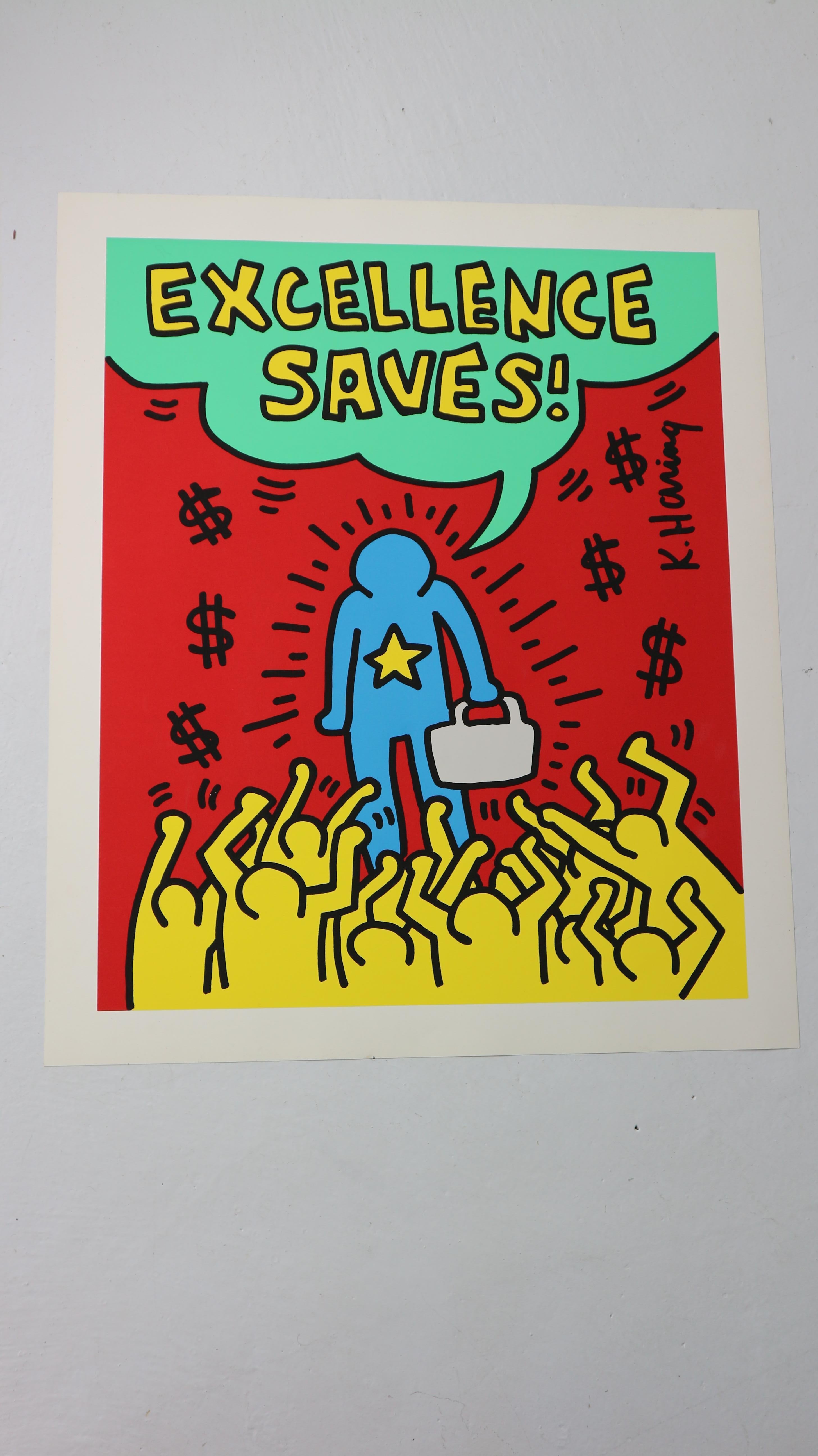 American Silkscreen Poster by Keith Haring Lithograph 