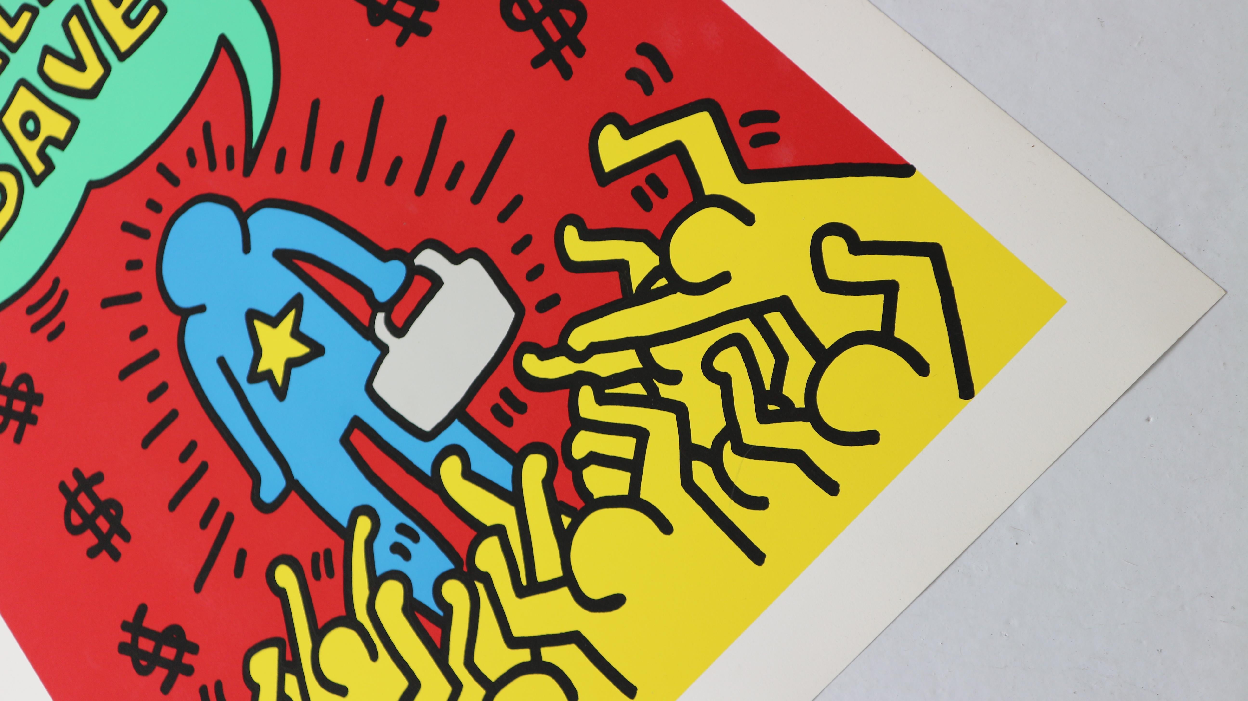 Paper Silkscreen Poster by Keith Haring Lithograph 