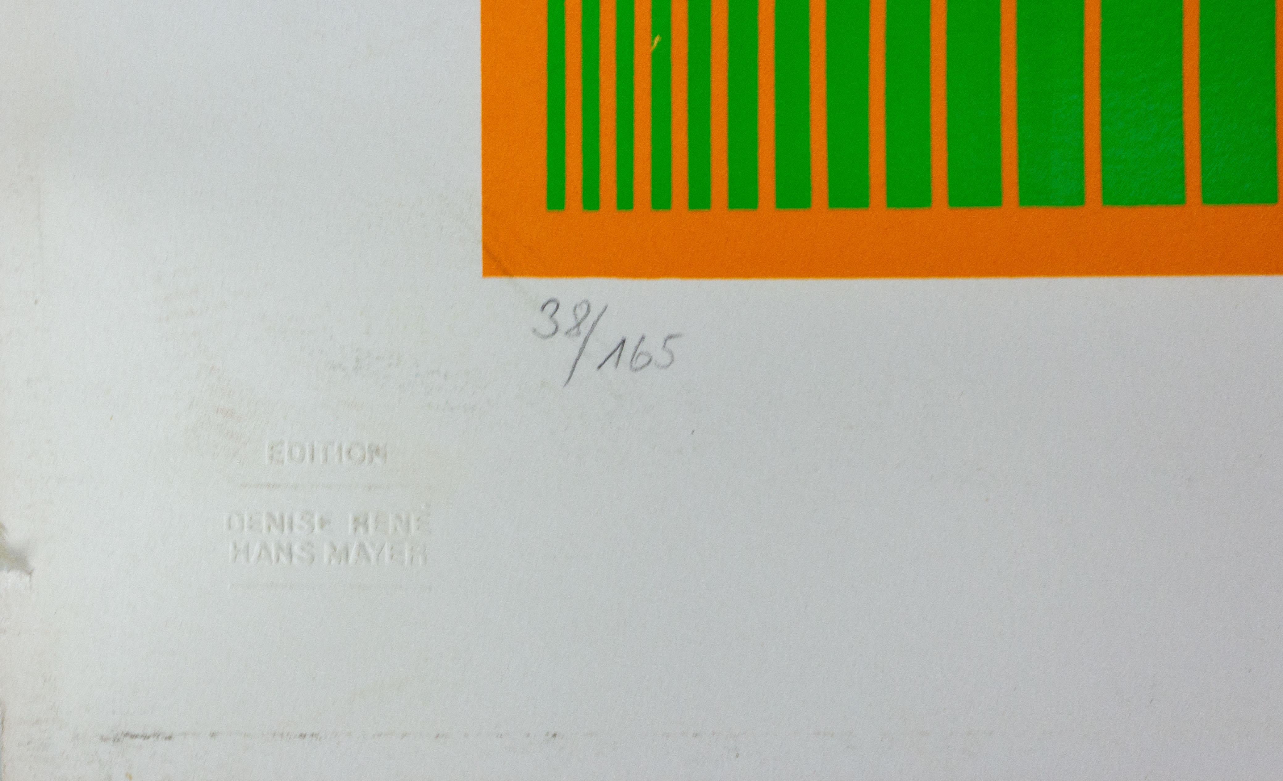 Sérigraphie en soie Sixteen Balls in Green de Julian Stanczak, signée et numérotée, États-Unis vers 1970 Bon état - En vente à Labrit, Landes