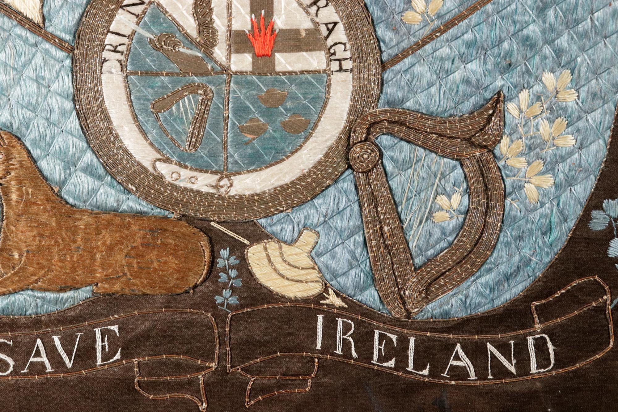 Seidenarbeiten von irischem Interesse-Erin Go Bragh: Patriotische irische Seidenarbeitstafel im Angebot 5