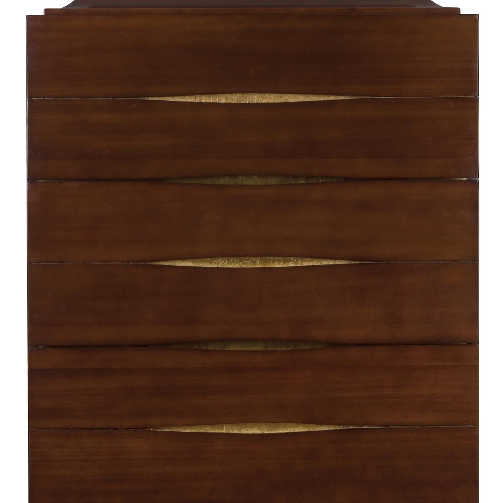 English Silky Chest of Drawers in Solid Mahogany Wood