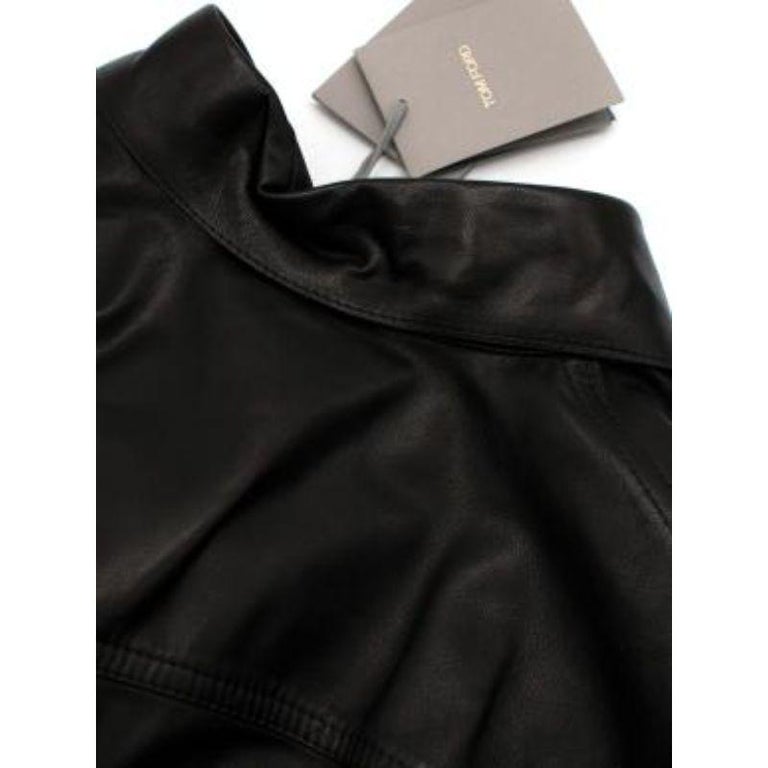 Silky Nappa Lambskin Leather Shirt For Sale 4