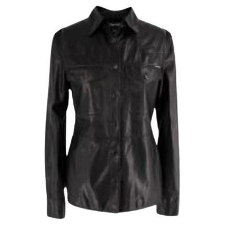 Silky Nappa Lambskin Leather Shirt For Sale