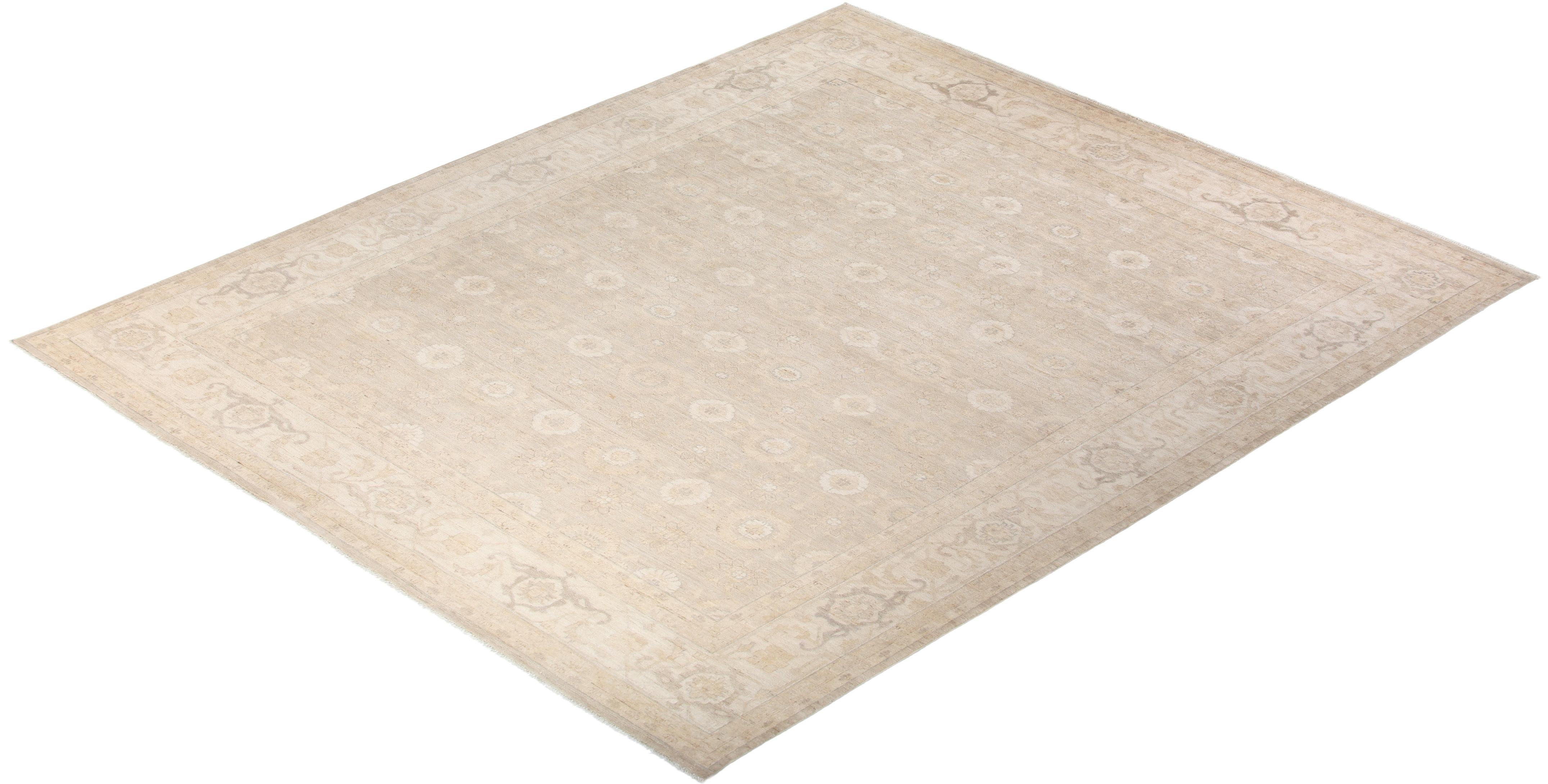 Wool Silky Oushak, Hand Knotted Area Rug