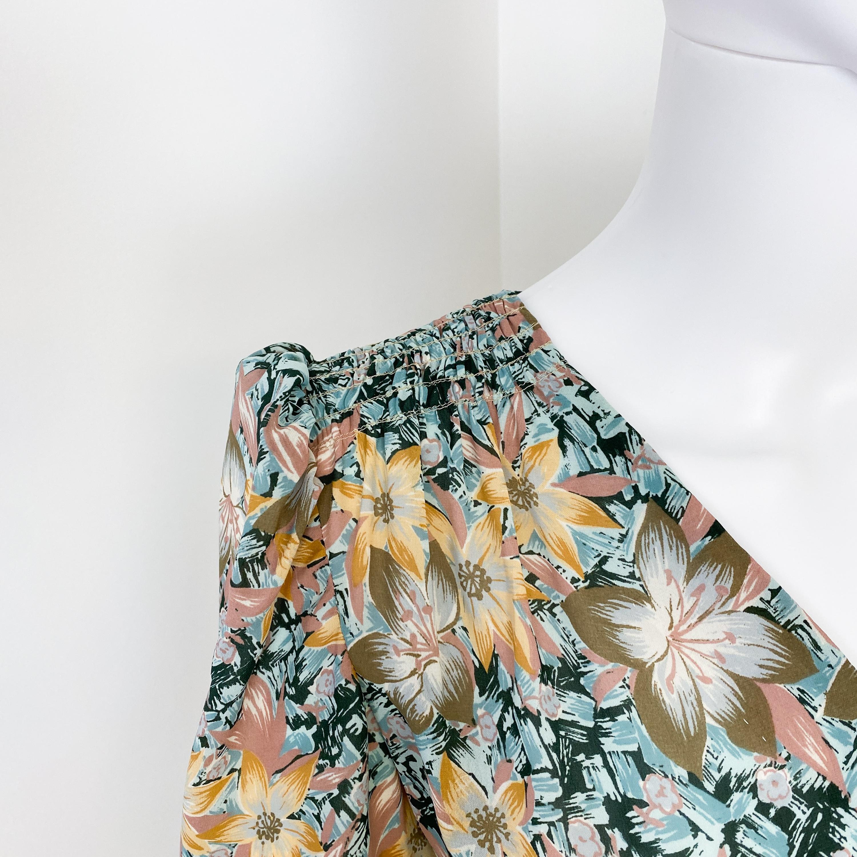 Robe de cocktail plissée en viscose soyeuse avec imprimé floral Paisley Taille 8/10, années 1960 en vente 11