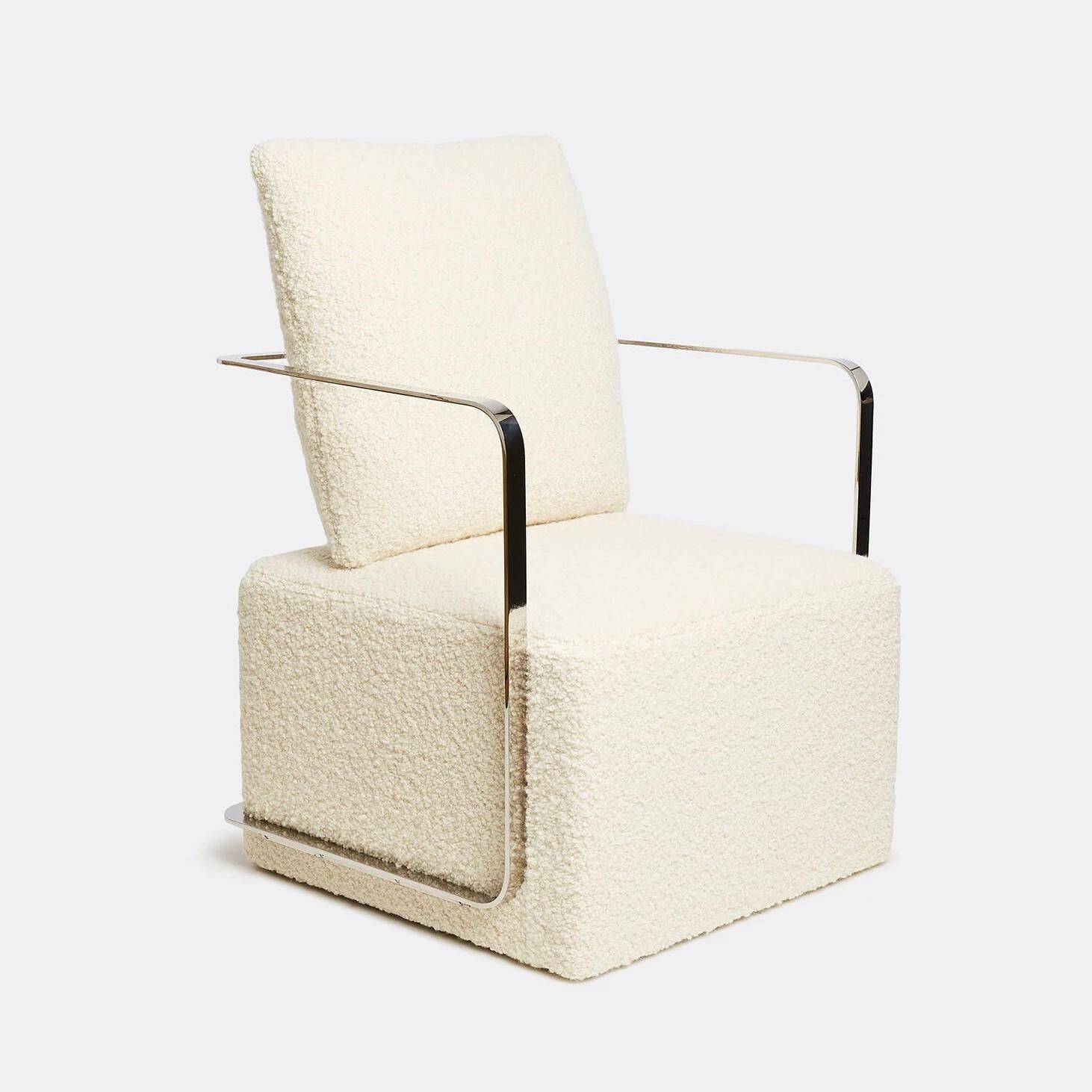Silla Armchair, Lazzarini & Pickering, Marta Sala Editions, Polished Stainless For Sale 2