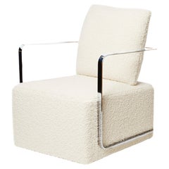 Fauteuil Silla, Lazzarini & Pickering, éditions Marta Sala, inoxydable poli
