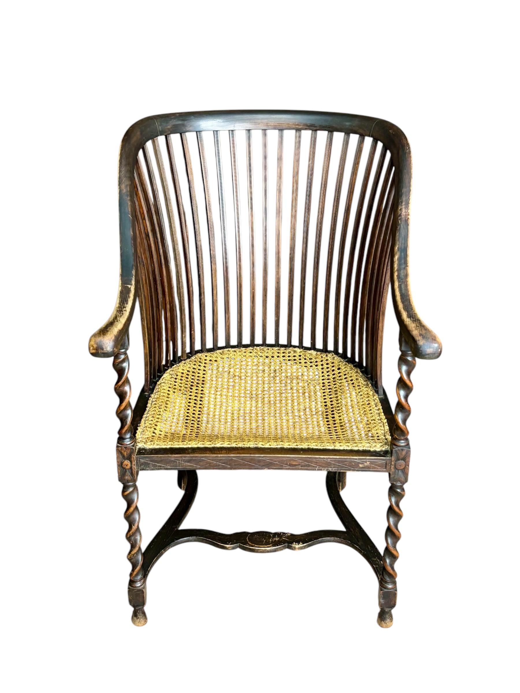 Rattan Silla Arts & Crafts inglesa For Sale