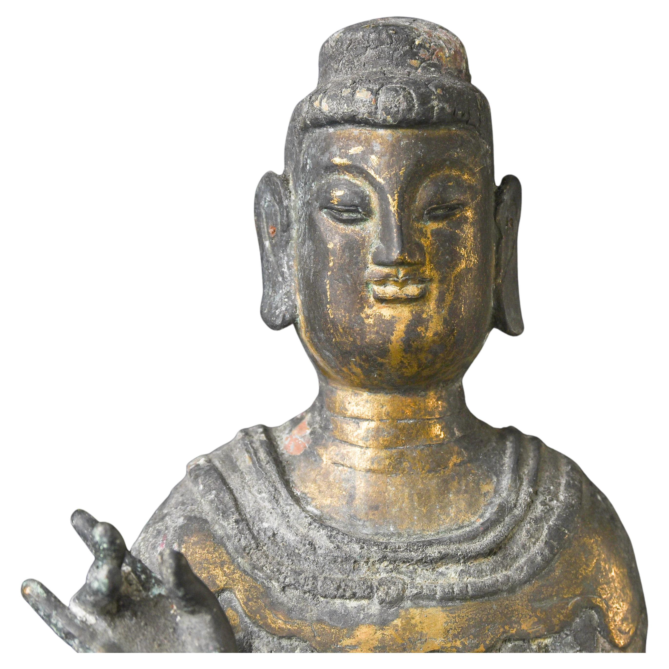  Korean Bronze Buddha- Large and very special early Buddha. Good Age For Sale