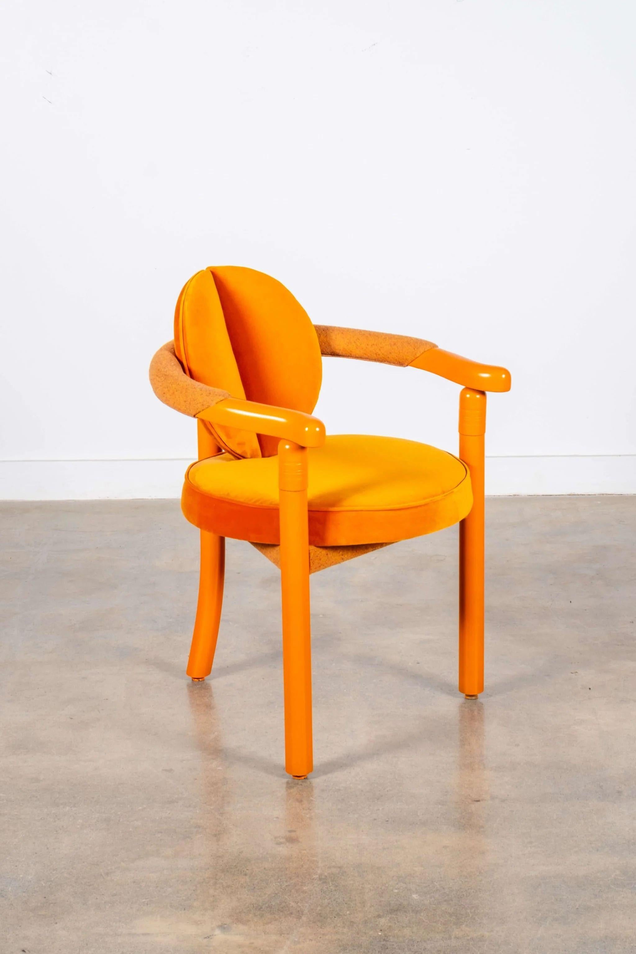 Post-Modern Silla Italiana, Orange For Sale