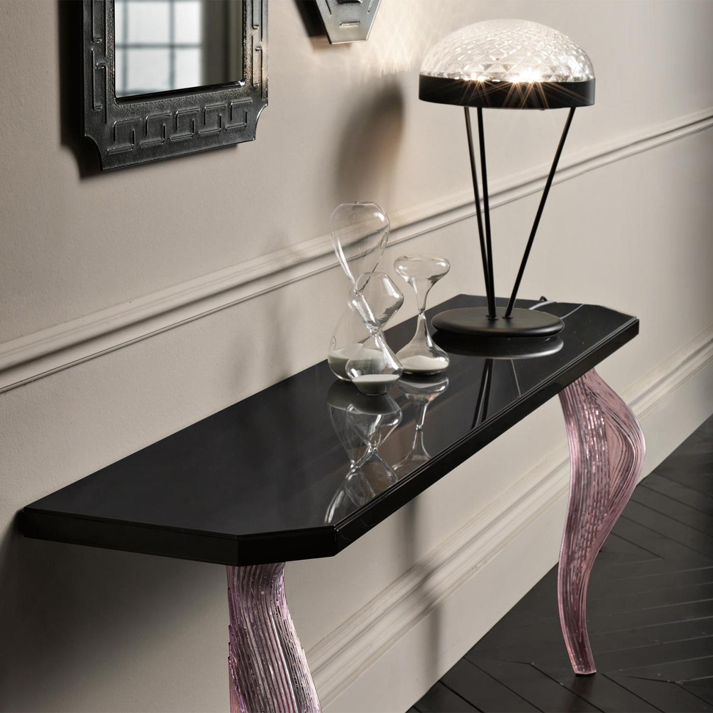 Contemporary Sillage Rose Wall Console Table