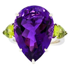 Sillam of Paris Amethyst and Peridot Ring