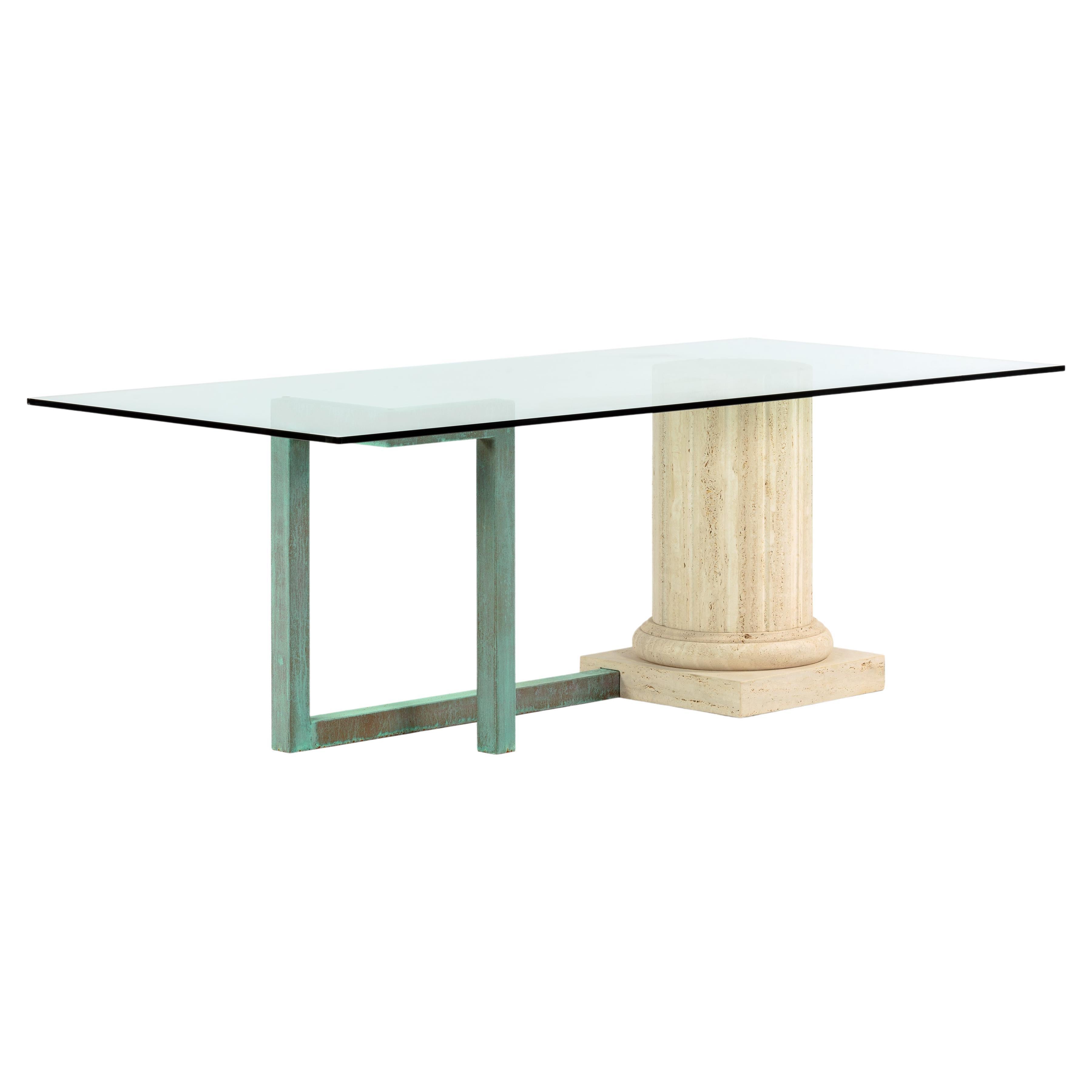Sillar Dining Contemporary Marble Table Oxid Cooper Joaquín Moll Meddel in Stock For Sale