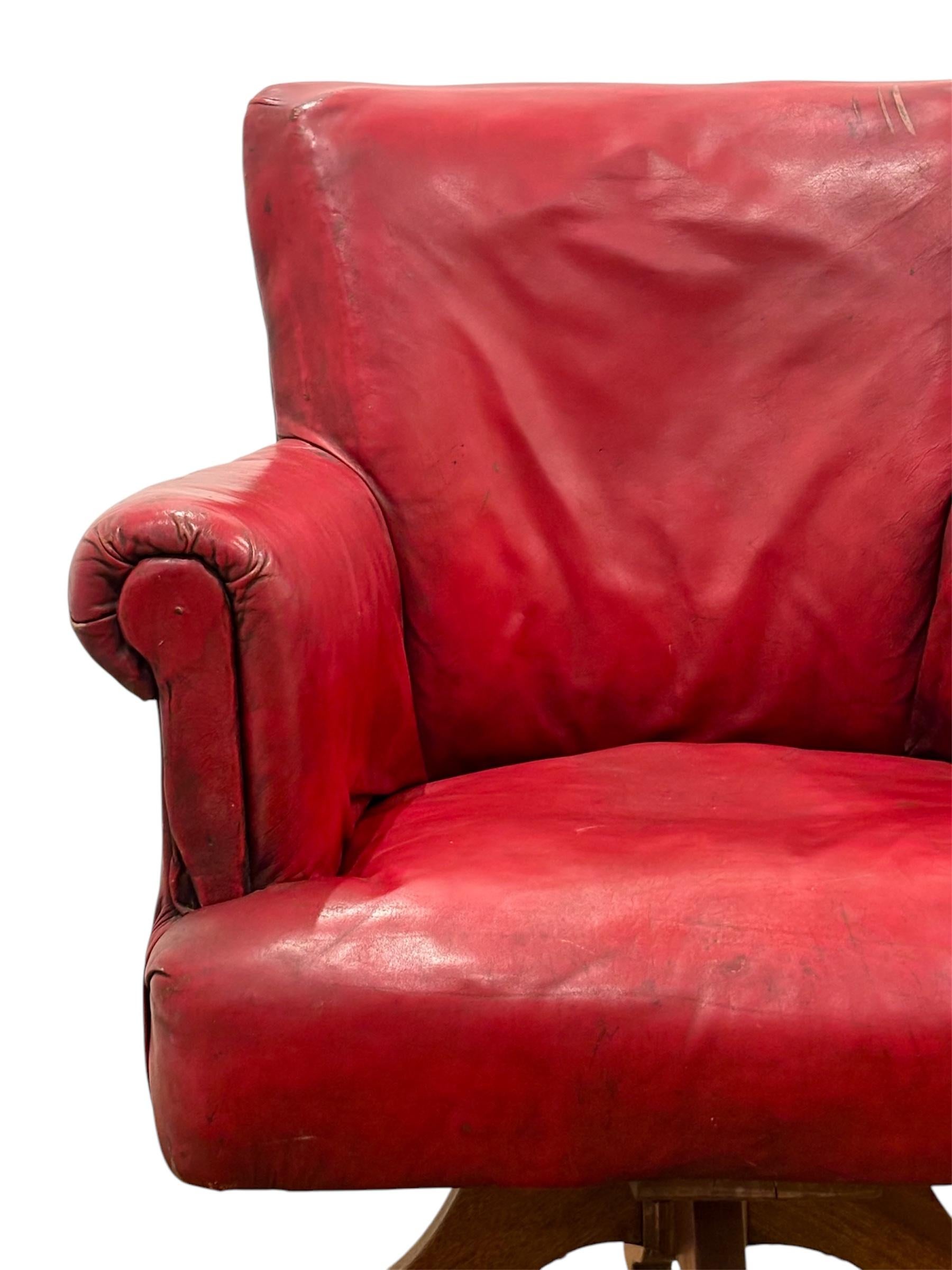 Inizio XX secolo Sillón Club inglés giratorio in vendita