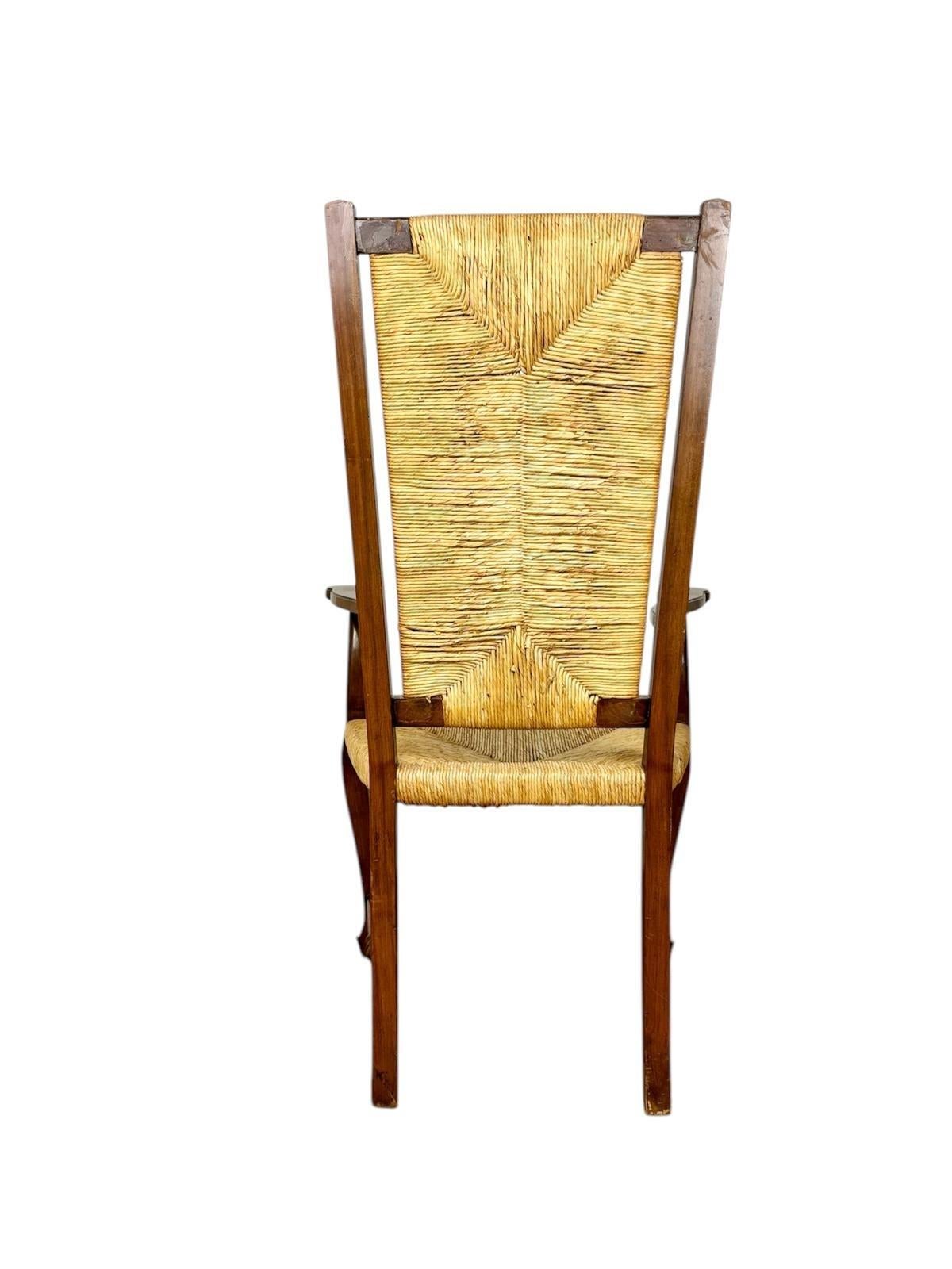 Sillón estilo Reina Ana realizado en cuerda de enea entretejida y madera de Haya Madera en venta