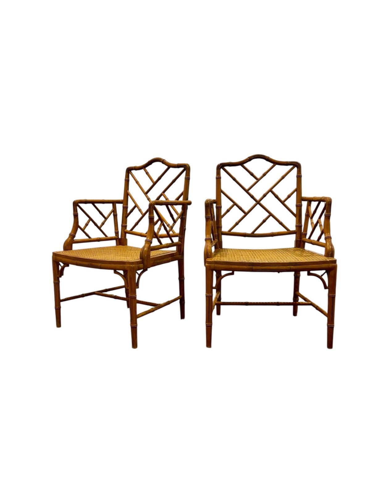 Sillones ingleses Chippendale de falso bambú en Bueno estado para la venta en VALÈNCIA, ES