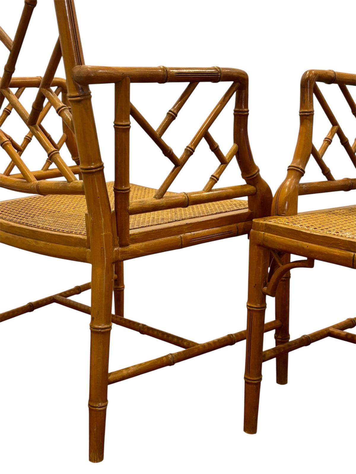 Sillones ingleses Chippendale de falso bambú en venta 1