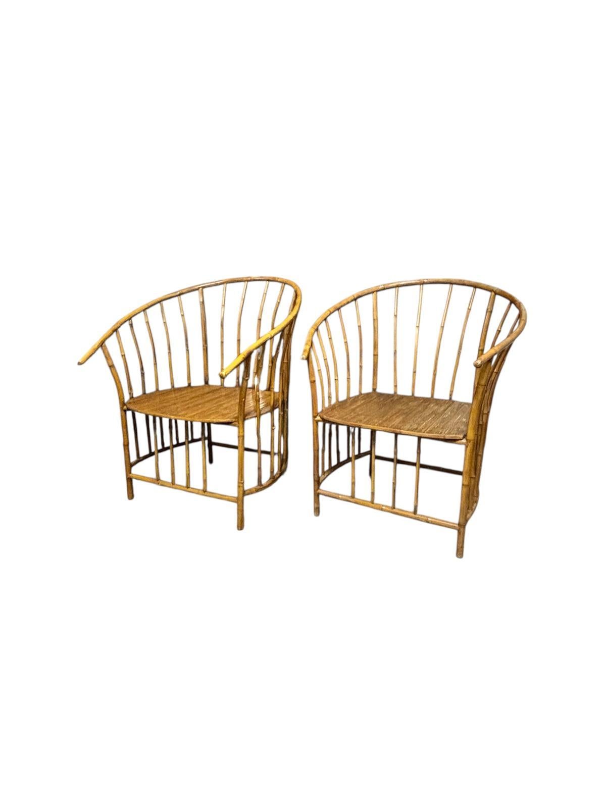 Sillones italianos de Bambú Chinoiserie en venta