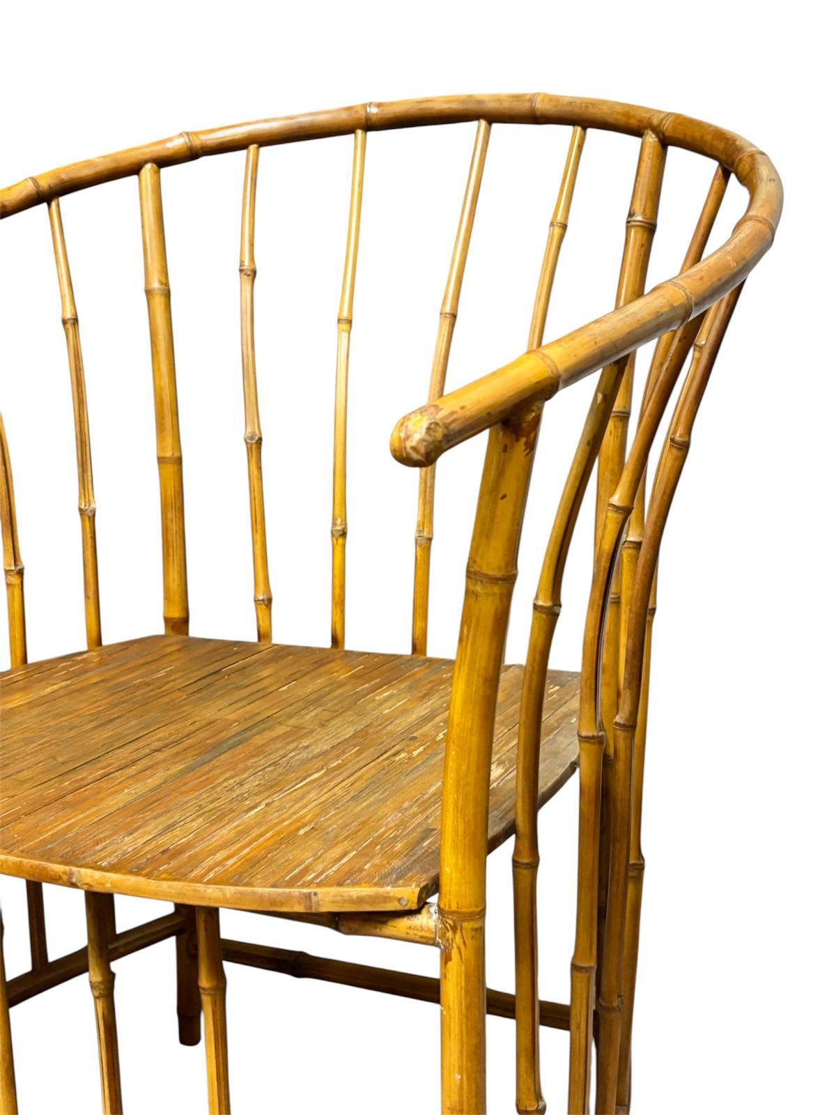 Sillones italianos de Bambú mediados del siglo XX en venta
