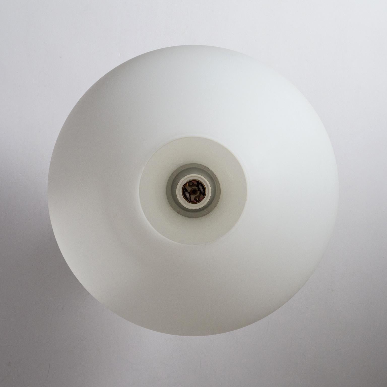 Stilnovo Flush Mount, 1950s, Satin Glass and Brass 7