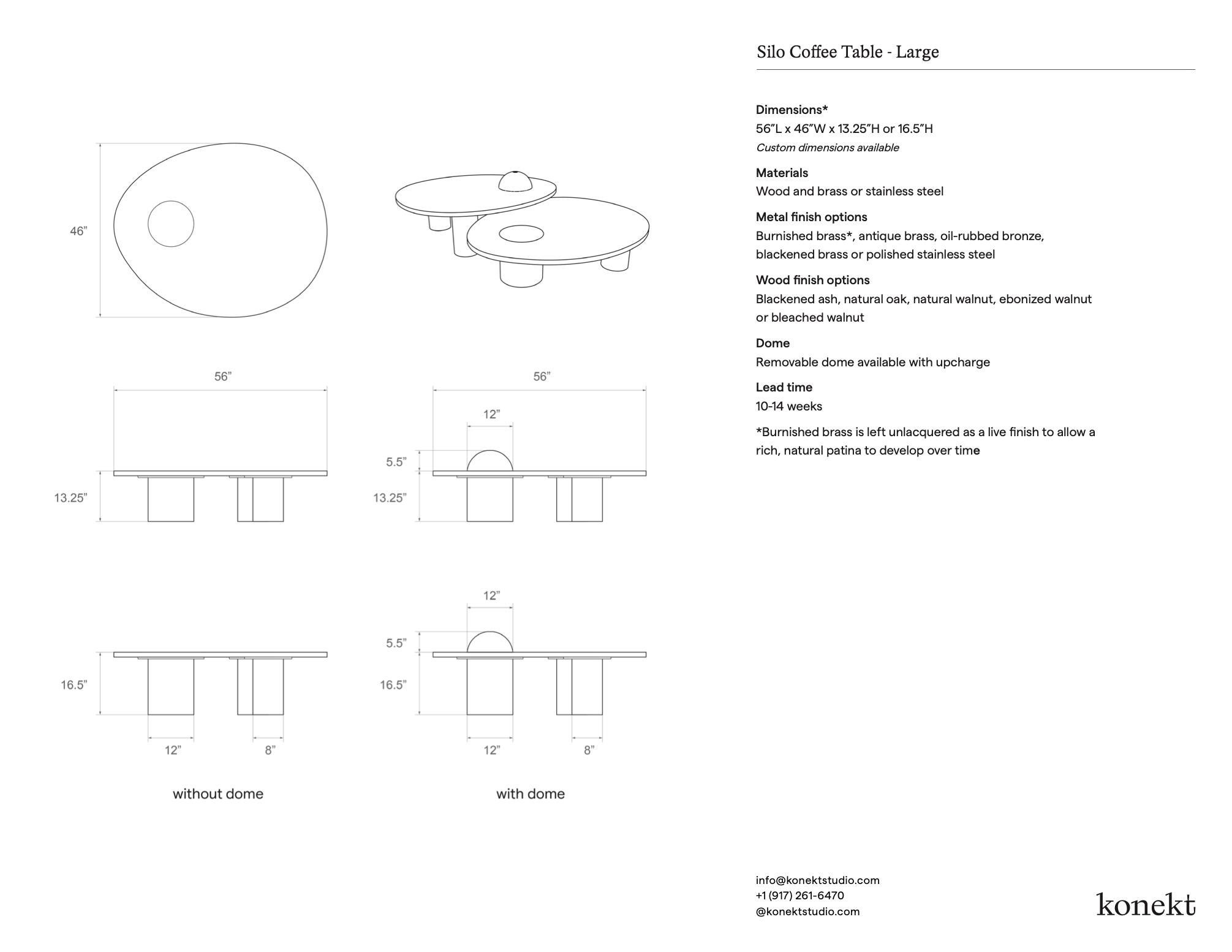 Konekt Silo Coffee Table Large - Blackened Ash and Polished Stainless Steel en vente 10