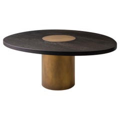 Silo Coffee Table Medium - Ebonized Walnut and Antique Brass