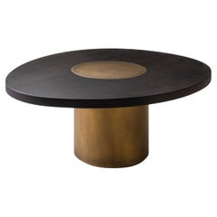 Silo Coffee Table Small - Ebonized Walnut and Antique Brass