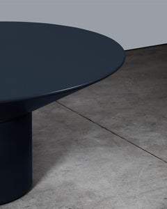 Silo Dining Table, Steel Blue Lacquered Glossy, Hand-Crafted in Italy