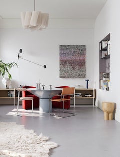 Silo Dining Table, Tortora Lacquered Glossy, Hand-Crafted in Italy
