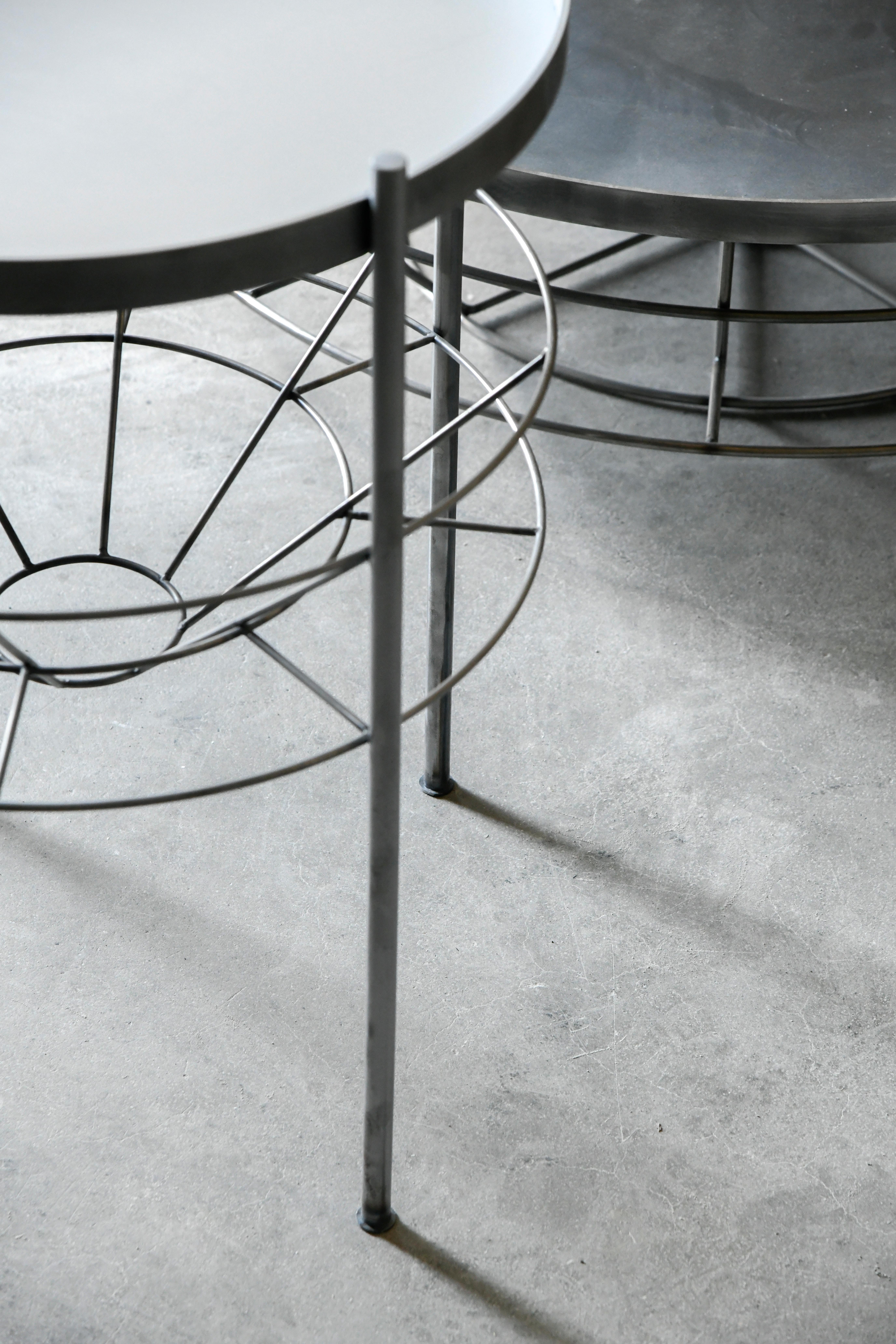 Contemporary Silo side table in resina e metallo di Dalmoto  For Sale