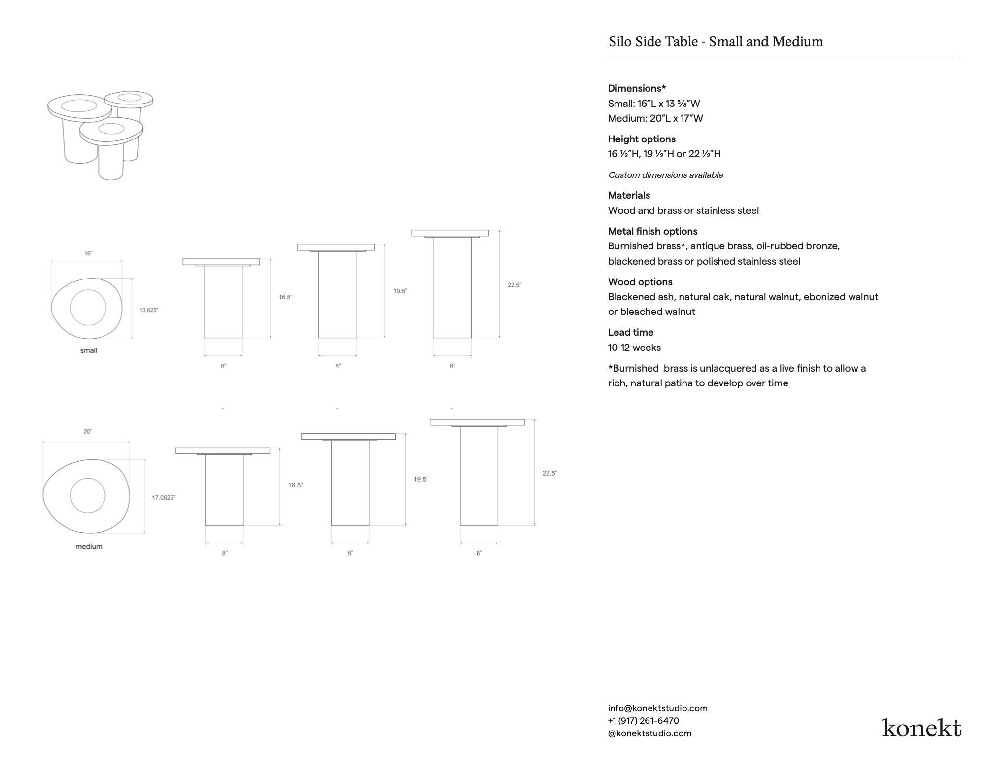 Silo Beistelltisch Medium – Eiche und polierter Edelstahl im Angebot 6