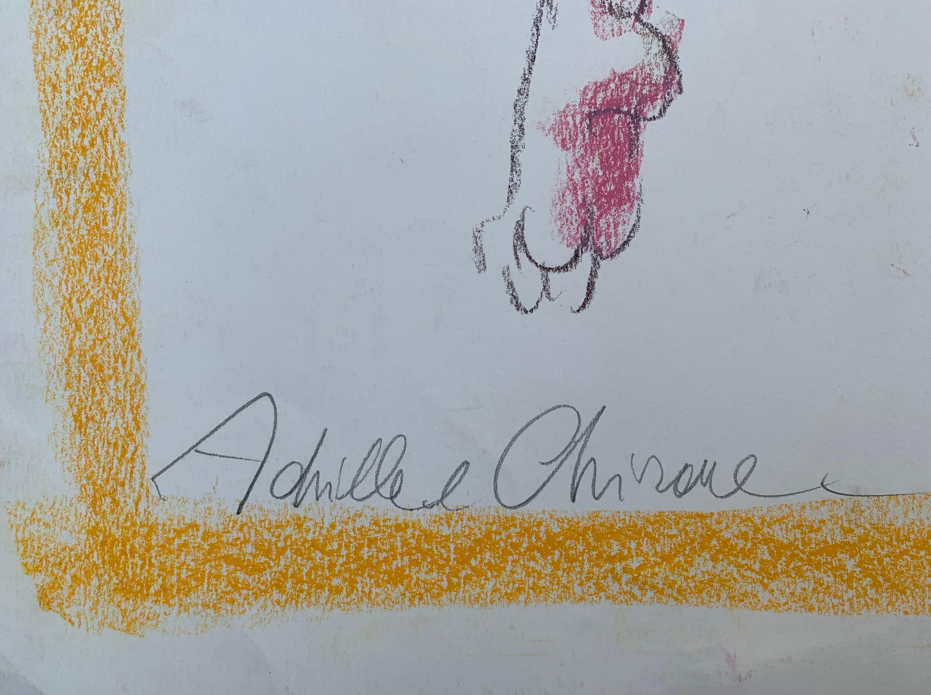 Achille chevauchant le cheval du Centaure Chiron de Marco Silombria. Signé par l'artiste.  - Pop Art Painting par Silombria Marco