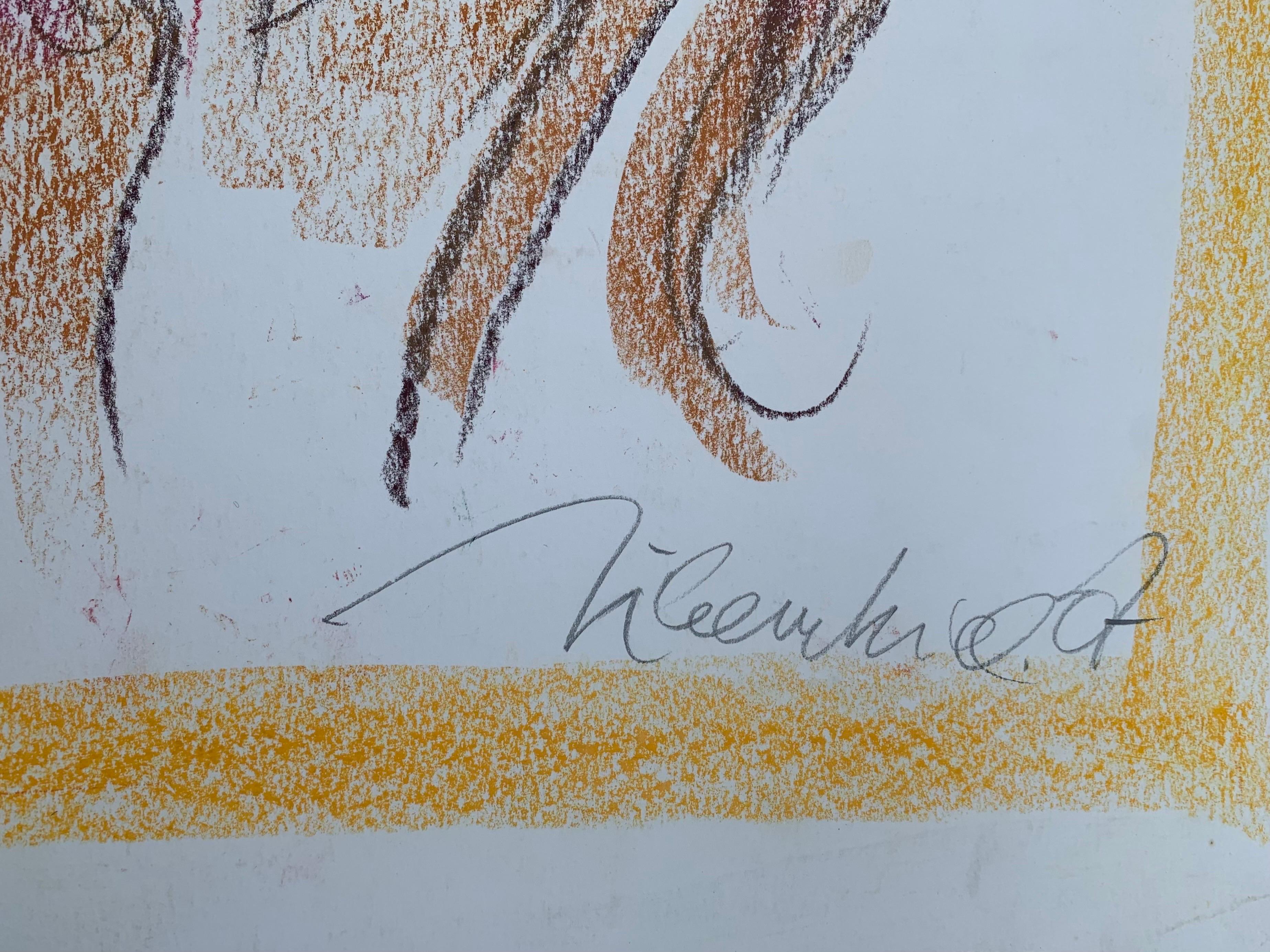 Aquiles montando al centauro Quirón por Marco Silombria.  
Firmado a mano por el artista.

Creado por el artista italiano de Pop - Art Marco Silombria ( Savona, 1936-Albissola, 2017).
El joven, sentado sobre un fuerte centauro, es la imagen de un
