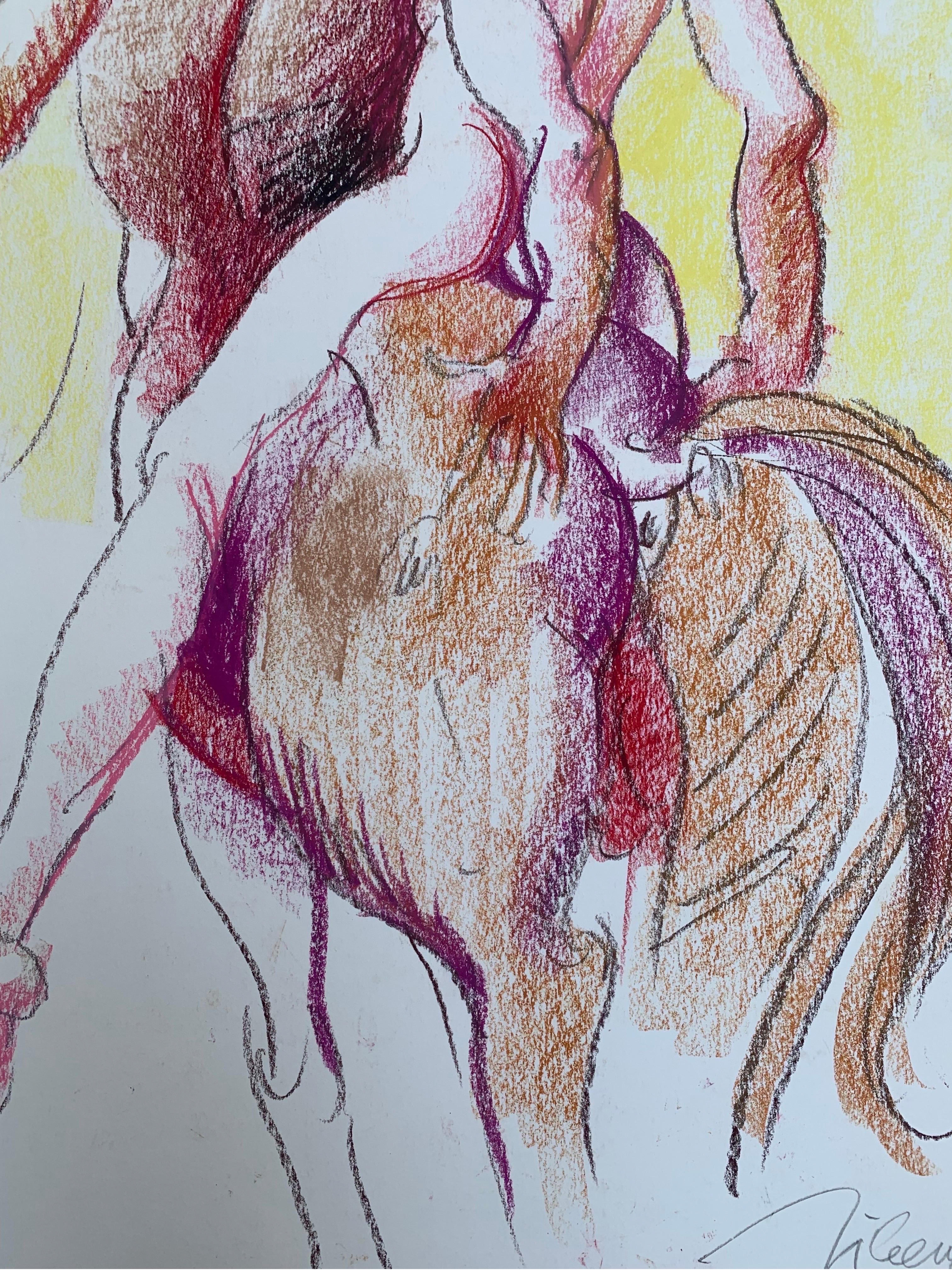 Achille chevauchant le cheval du Centaure Chiron de Marco Silombria. Signé par l'artiste.  en vente 1